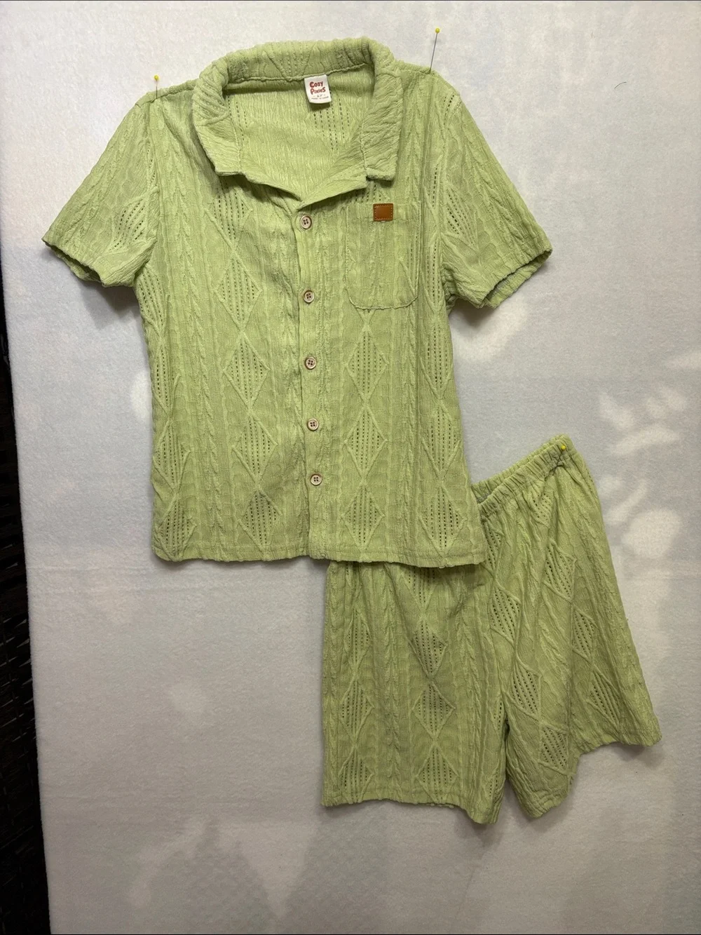 Kids Light Green Short-Sleeve Short set size 6